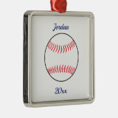 Editable Baseball Softball Metalen Ornament (Rechts)