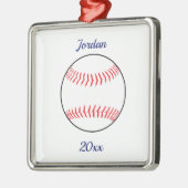Editable Baseball Softball Metalen Ornament (Links)
