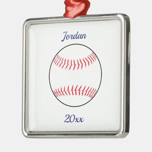 Editable Baseball Softball Metalen Ornament (Links)