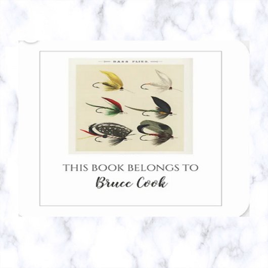 Editable Bass Vist Lures Bookplaat Vierkante Sticker