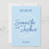 Editable Beach Wedding Save the Date Card Kaart (Achterkant)