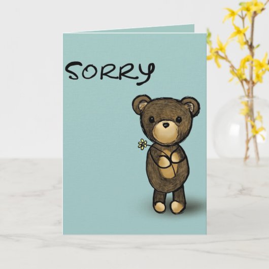 Editable Beer met ventilator Sorry Kaart (Gele Bloem)