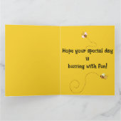 Editable Bees and a Beehive Greeting Kaart (Binnen)