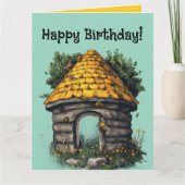 Editable Bees and a Beehive Greeting Kaart (Voorkant)