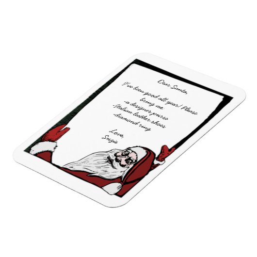 Editable Beste Lijst van de Kerstman Magneet (Linkerzijde)