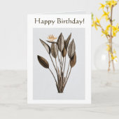 Editable Bird of Paradise Birthday Kaart (Gele Bloem)