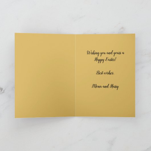 Editable Birds in a Nest Easter Greetings Kaart (Binnen)