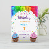 Editable Birthday Invitation (Staand voorkant)
