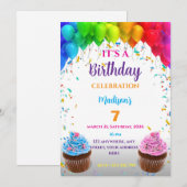 Editable Birthday Invitation (Voorkant / Achterkant)