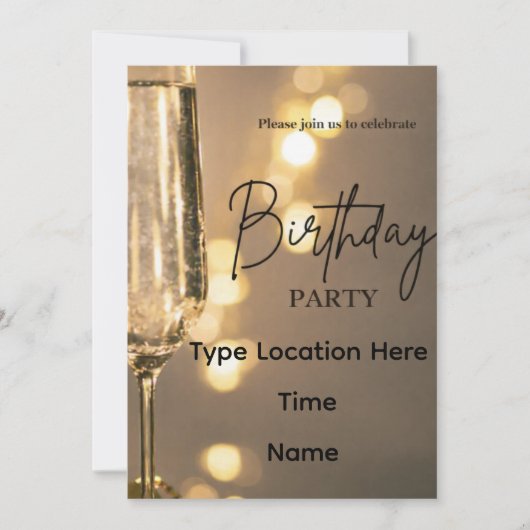 Editable Birthday Party Invitations Kaart (Voorkant)