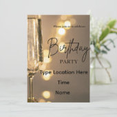 Editable Birthday Party Invitations Kaart (Staand voorkant)