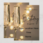 Editable Birthday Party Invitations Kaart (Voorkant / Achterkant)