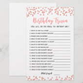 Editable Birthday trivia Birthday party game (Voorkant / Achterkant)