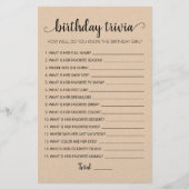 Editable Birthday trivia Birthday party game (Voorkant)