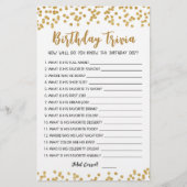 Editable Birthday trivia Birthday party game (Voorkant)