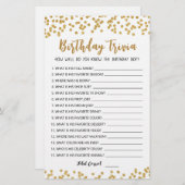 Editable Birthday trivia Birthday party game (Voorkant / Achterkant)