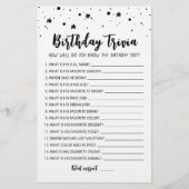 Editable Birthday trivia Birthday party game (Voorkant)