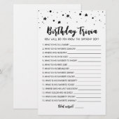 Editable Birthday trivia Birthday party game (Voorkant / Achterkant)