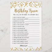 Editable Birthday trivia Birthday party game (Voorkant)
