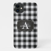 EDITABLE Black and White Buffalo Pset Monogramed Case-Mate iPhone Case (Achterkant)