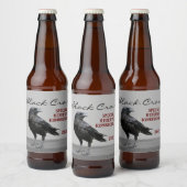 Editable Black Crow Beverage Bier Etiket (Flessen)