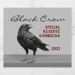 Editable Black Crow Beverage Bier Etiket