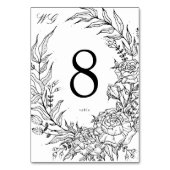 Editable Black Flower White Wreath Wedding Kaart (Achterkant)