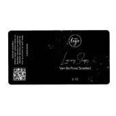 Editable Black Glitter Soap Packaging Labels (Voorkant)