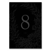 Editable Black op Black Floral Wreath Wedding Kaart (Voorkant)
