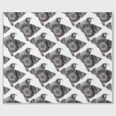 Editable Black Pitbull Cadeaupapier (Vlak)