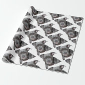 Editable Black Pitbull Cadeaupapier (Uitgerold)
