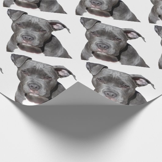 Editable Black Pitbull Cadeaupapier (Hoek)