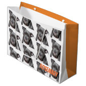 Editable Black Pitbull Groot Cadeauzakje (Voorkant Gekanteld)