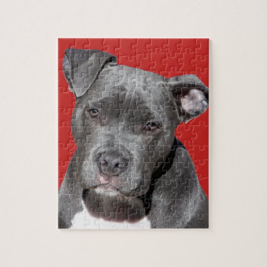 Editable Black Pitbull Legpuzzel (Verticaal)