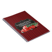 Editable Black Red Buffalo Pset Red Truck Notitieboek (Rechterzijde)
