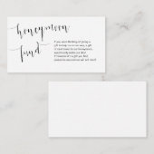 Editable Black script, Wedding Honeymoon Fund Informatiekaartje (Voorkant / Achterkant)
