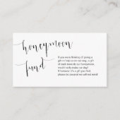 Editable Black script, Wedding Honeymoon Fund Informatiekaartje (Voorkant)