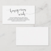 Editable Black Script, Wedding Honeymoon Wish Informatiekaartje (Voorkant / Achterkant)