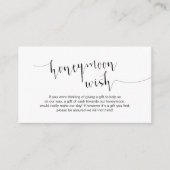 Editable Black Script, Wedding Honeymoon Wish Informatiekaartje (Voorkant)