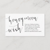 Editable Black Script, Wedding Honeymoon Wish Informatiekaartje (Voorkant)