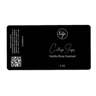 Editable Black Soap Packaging Labels