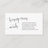 Editable Black, Wedding Honeymoon Wish Informatiekaartje (Voorkant)