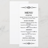 Editable Black & White Celtic Knot Arrow Wedding Menu (Voorkant / Achterkant)