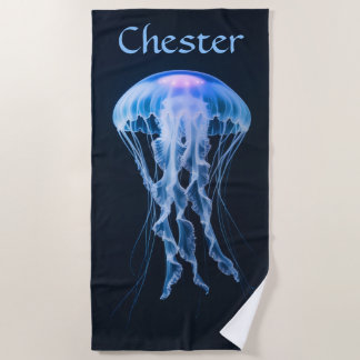 Editable Blue Jellyfish Strandlaken