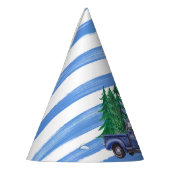 Editable Blue Truck ThormBlue Stripe Feesthoedjes (Links)