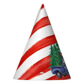 Editable Blue Truck Thormed Red Stripe Feesthoedjes (Links)