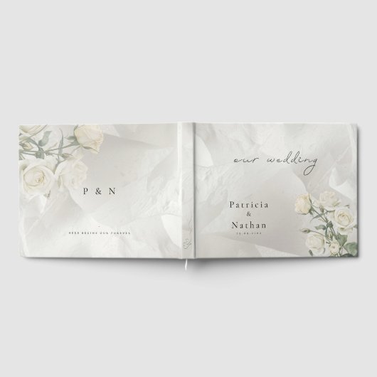 Editable Blush Rose Botanical Wedding Gastenboek (Volledig)