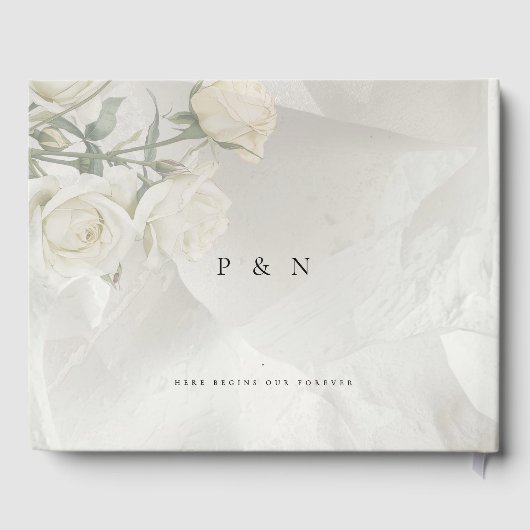 Editable Blush Rose Botanical Wedding Gastenboek (Achterkant)