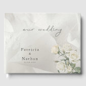 Editable Blush Rose Botanical Wedding Gastenboek (Voorkant)