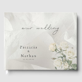 Editable Blush Rose Botanical Wedding Gastenboek